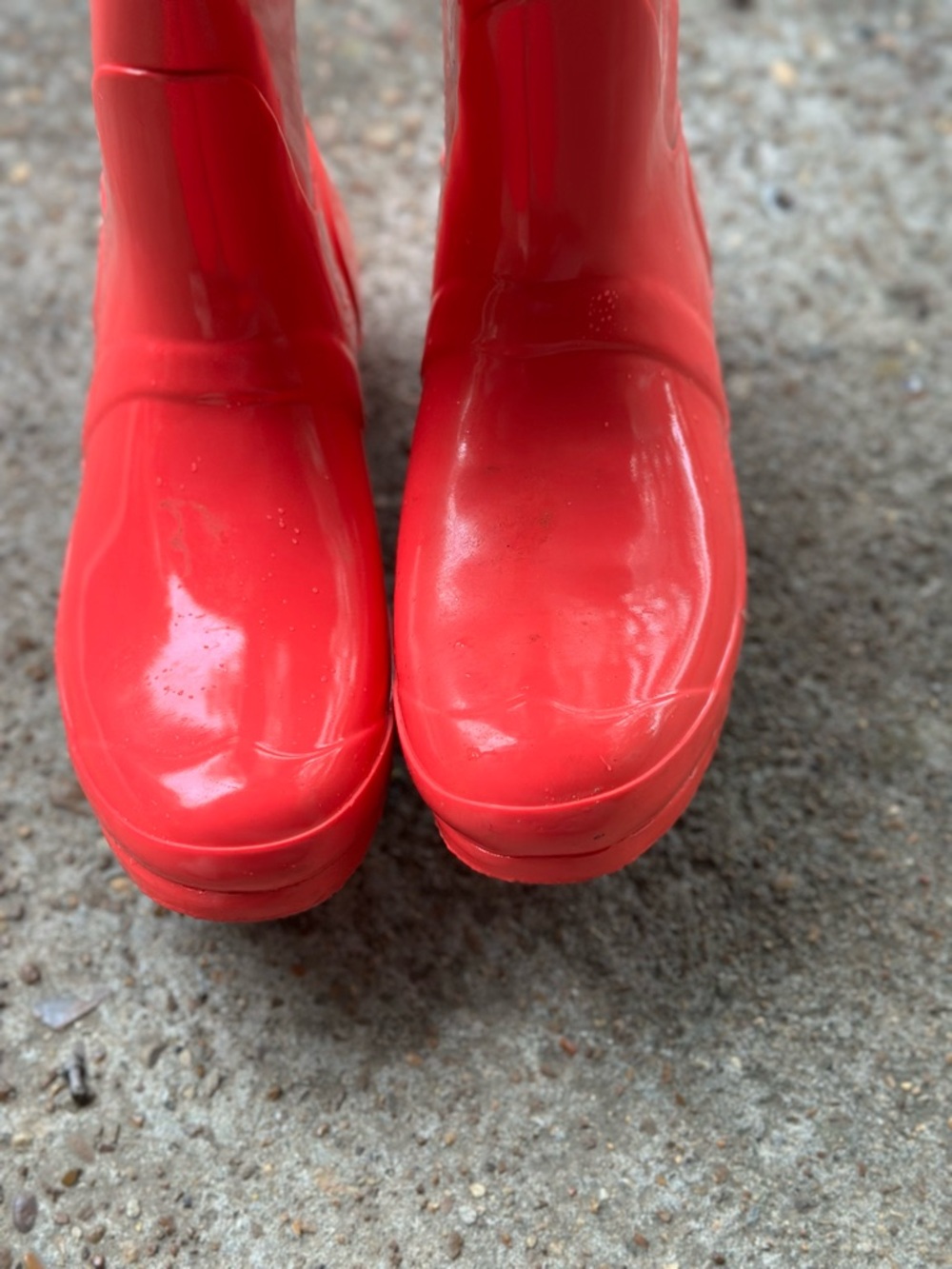 Hunter Original Tall Rain Boots Pink Red Gloss Waterproof Size 8 - Picture 10 of 12